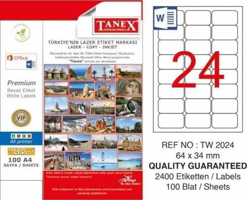 Lazer Etiket 100 Yaprak 64x34 mm Lazer Yazıcı Etiketi