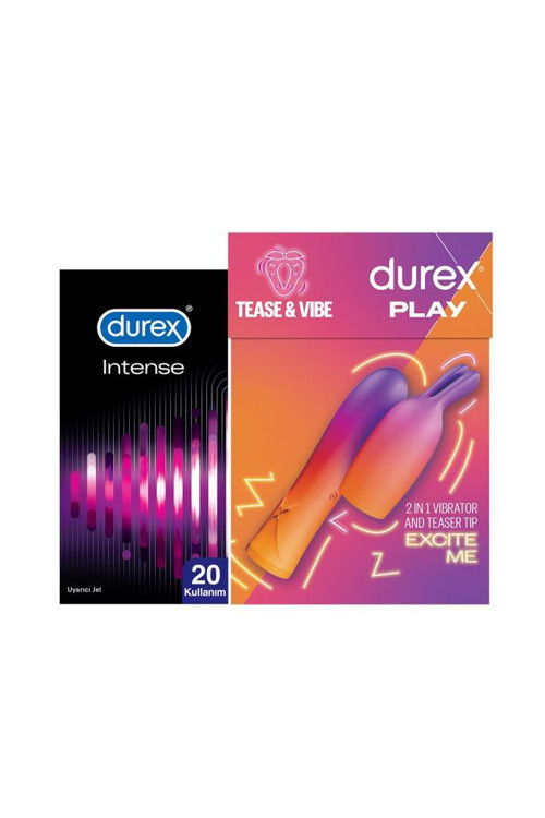 2'si 1 Arada Vibratör ve Uyarıcı Başlık + Durex Intense Uyarıcı Jel 10ml