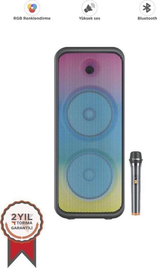 D30 Siyah Mikrofonlu Kumandalı Bluetooth Hoparlör