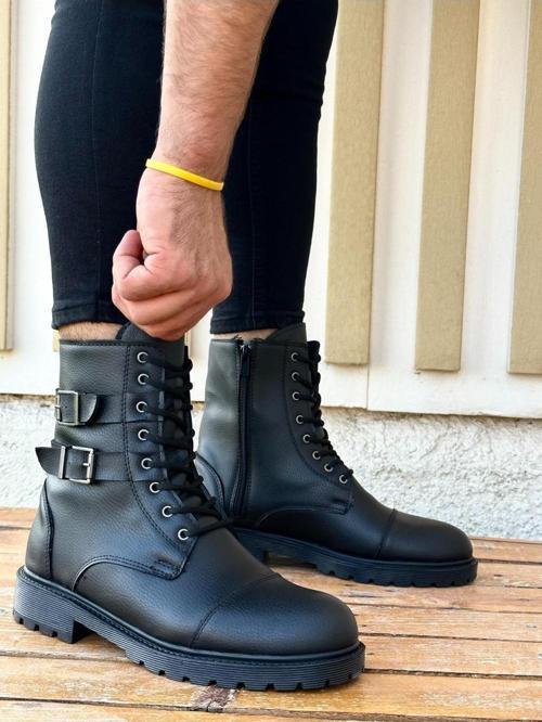 Mario Garantili Kauçuk Sağlam Esnek Kışlık Su ve Soğuk Geçirmez Unisex Bağcıklı ve Fermuarlı Postal Bot