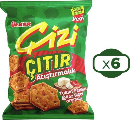Çizi Çıtır Atıştırmalık 80 gr Tulum Peyniri & Köz Biber x 6 Adet