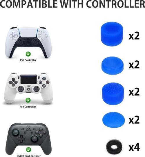 PS5 Controller Joystick Oyun Kolu Gamepad Uyumlu - 8'li Analog Koruyucu M