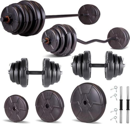 HERO Serisi 108 KG Z BAR Dambıl Seti ve Fitness Ağırlık Seti
