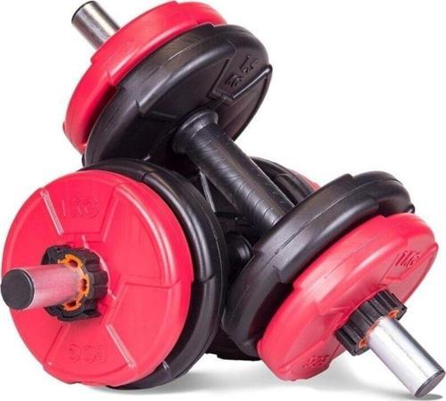 11 Kg Dambıl Seti Blackred 6 In 1 Fitness Set
