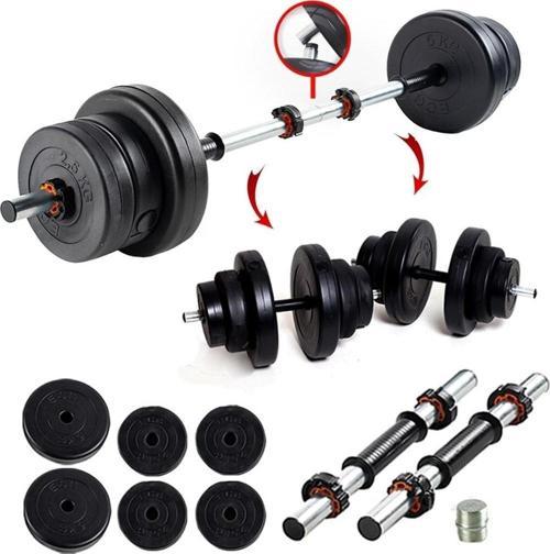 22 KG Multifonksiyonel Halter Seti ve Dambıl Seti Ağırlık Fitness Seti