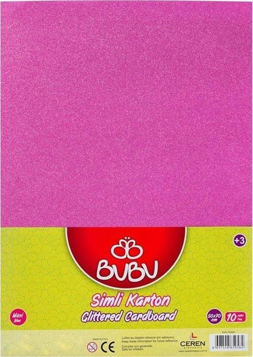 Fon Karton Simli 50x70 CM Pembe 10 Lu Simli Pembe Fon Kartonu