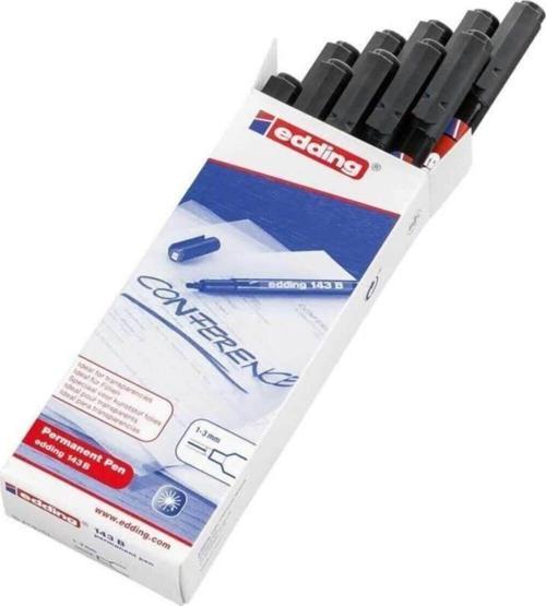 Asetat Kalemi Permanent B Seri 1-3 MM Siyah (10 Lu Paket)