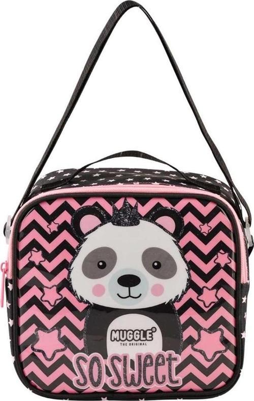 Beslenme Çantası Panda Siyah Termoslu Beslenme Çantası
