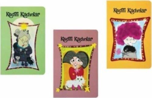 Bloknot Taylor Kedili Kadınlar Çizgili 40 Yaprak 13x21 Cm (1 Paket 24 Adet)