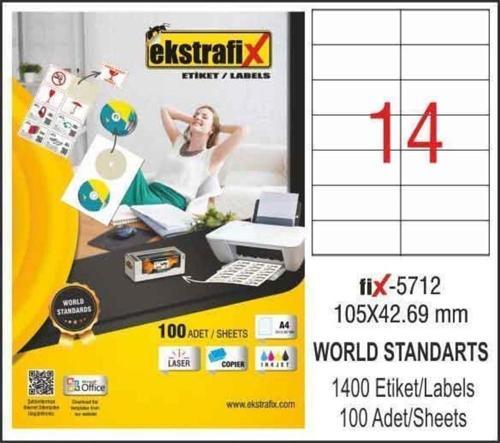Laser Etiket 100 Yaprak 105 x 42.69 mm Lazer Yazıcı Etiketi