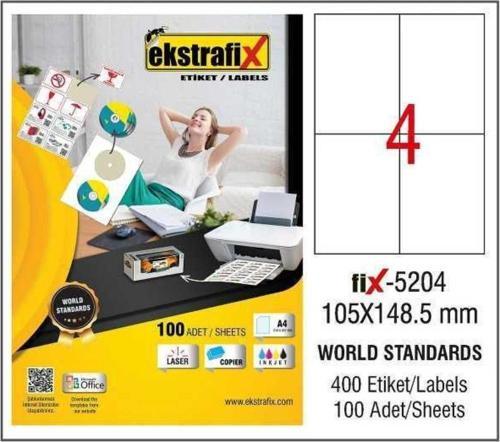 Laser Etiket 105x148.5 MM 100 Yaprak Lazer Yazıcı Etiketi