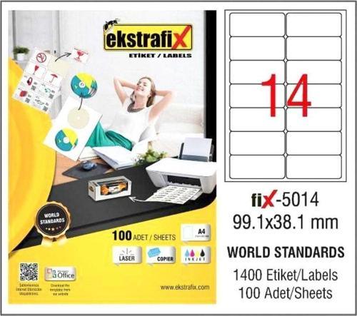 Lazer Etiket 100 Yaprak 99.1 x 38.1 Mm Lazer Yazıcı Etiketi