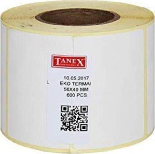 Termal Barkod Etiketi Termal Eco 58x40 Mm 40 Mm Çap 600 Lü (16 Lı Paket)
