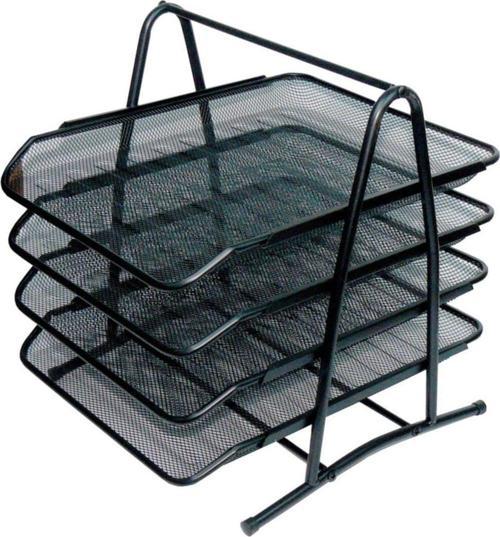 Evrak Rafı Metal Perforeli 4 Lü Siyah 8934