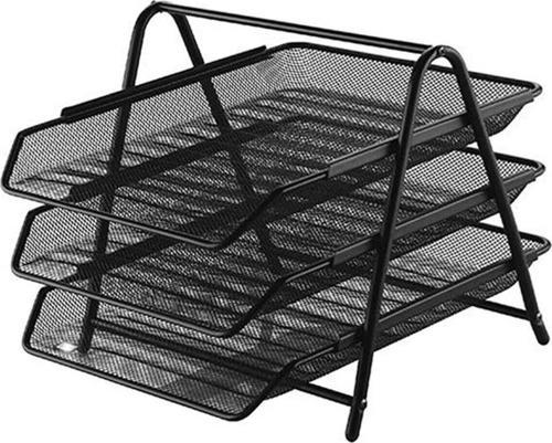 Evrak Rafı Metal 3 LÜ Siyah Metal Evrak Rafı (12 Adet)