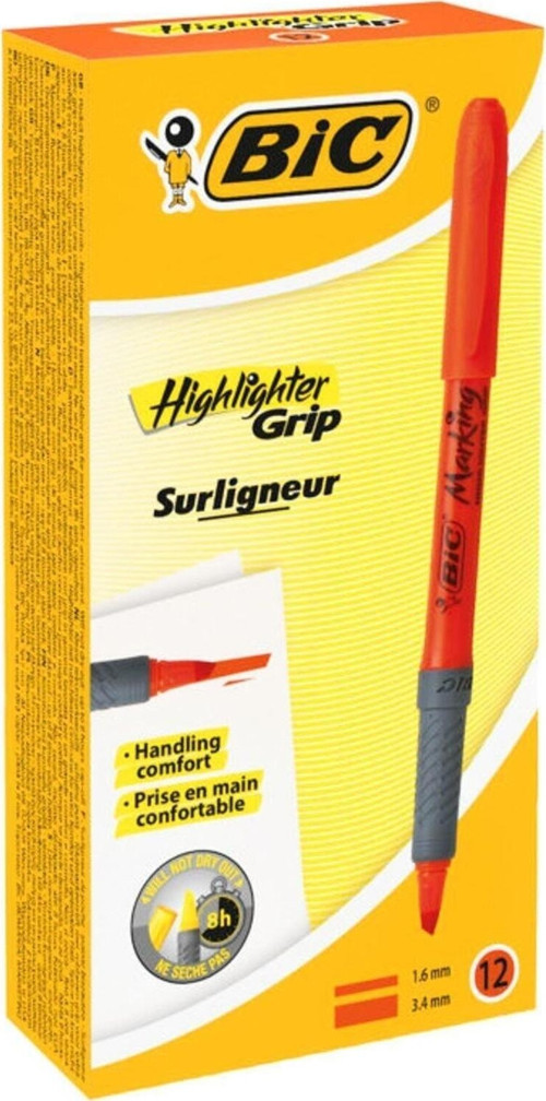 Fosforlu Kalem Brite Line Grip Turuncu Kalem Tipi (12 Li Paket)