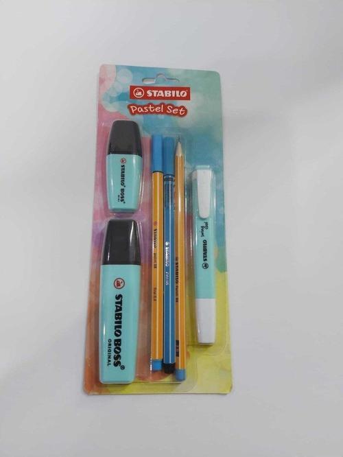 Fosforlu Kalem Tek Renk Pastel Set 6 Lı Mavi