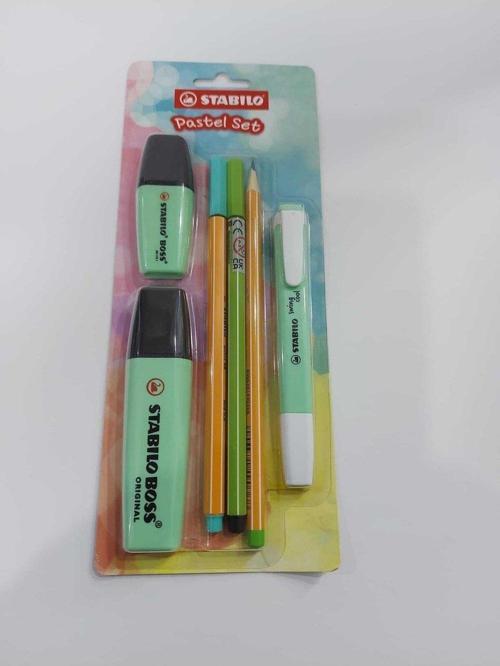 Fosforlu Kalem Tek Renk Pastel Set 6 Lı Yeşil