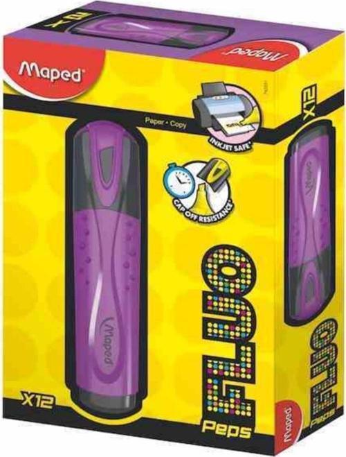 Fluo Pep's Fosforlu İşaret Kalemi Mor Fosforlu Kalem (12 Li Paket)