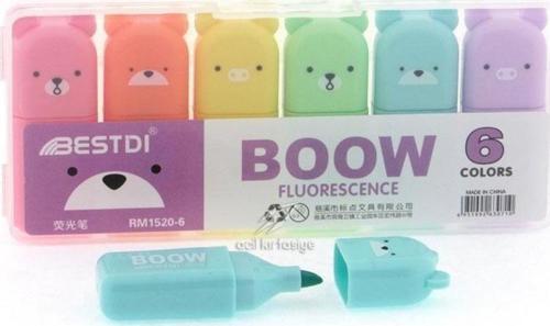 Fosforlu Kalem 6 Renk Ayıcık Figürlü Fosforlu İşaretleme Kalemi