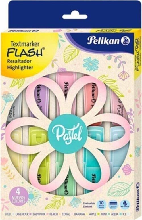 Fosforlu Kalem Pastel 10 Renk İşaret Kalemi