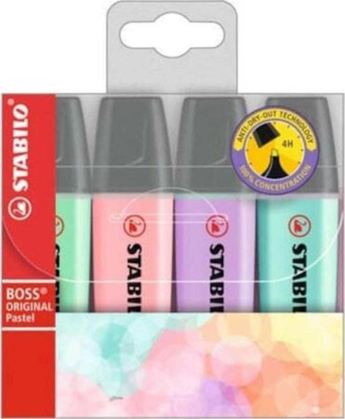 Boss Original Pastel Renk Fosforlu Kalem 4'lü Paket