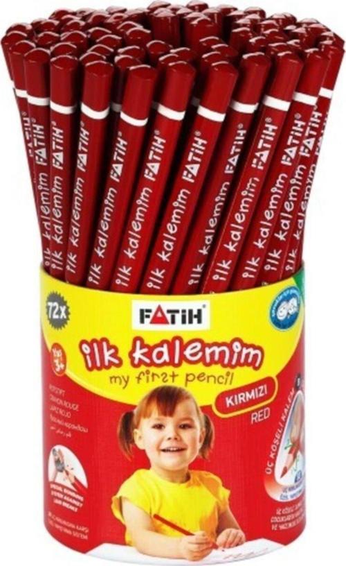 Kurşun Kalem Jumbo Üçgen Başlangıç Kalemi Kırmızı (72 Li Paket)