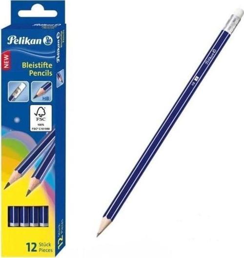 Kurşun Kalem Silgili 2B Dereceli Kurşun Kalem (12 Li Paket)