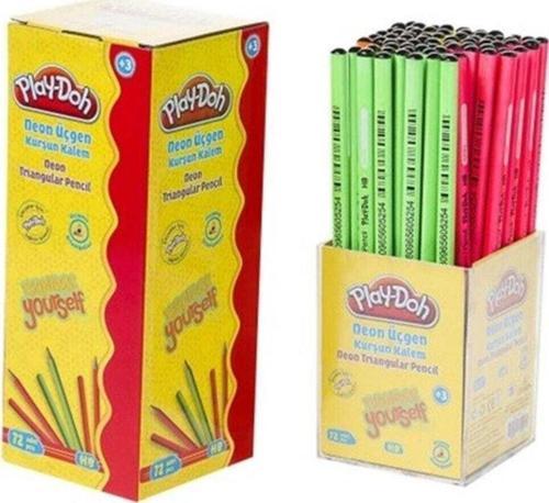 Neon Renkler Üçgen Kurşun Kalem (72 Li Paket)