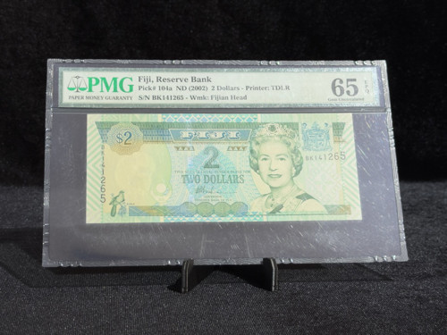 FİJİ 2002 – 2 DOLAR | PMG 65 EPQ GEM UNCIRCULATED | PICK#104a