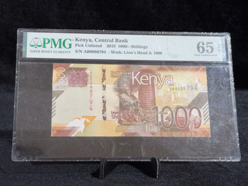 KENYA 2019 – 1000 ŞİLİN – PMG 65 EPQ GEM UNCIRCULATED – SERTİFİKALI BANKNOT