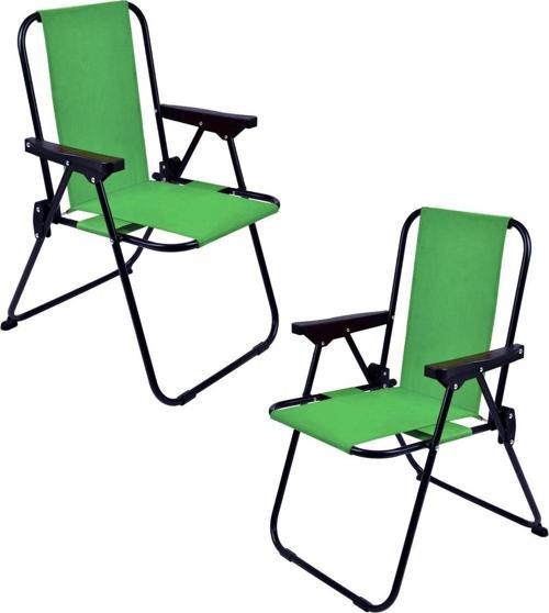 2 Adet LÜX Çocuk Piknik Sandalyesi-Mini Kamp Sandalyesi-Yeşil