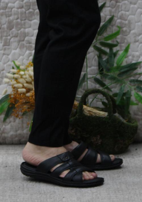 179 Siyah Axfor Comfort Hakiki Deri Erkek Terlik