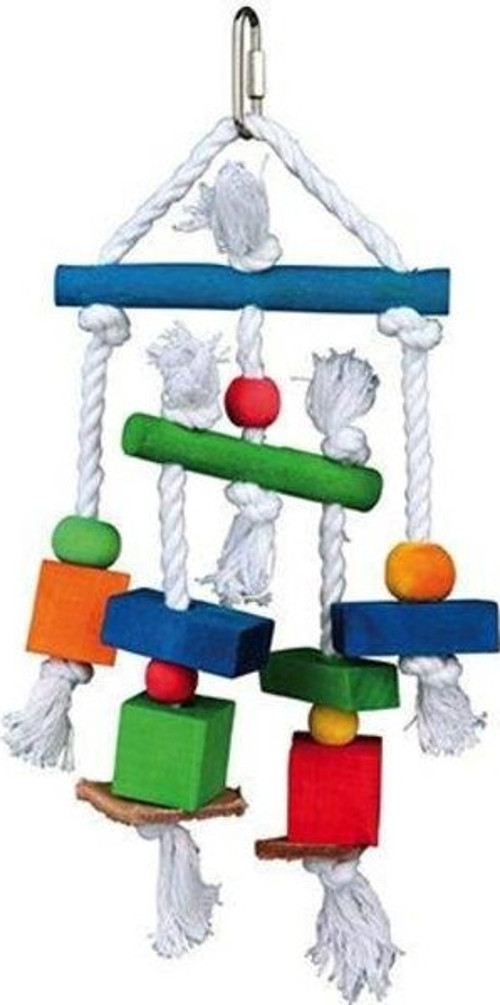 Kuş Oyuncağı Ahşap İpli ve Derili 24cm