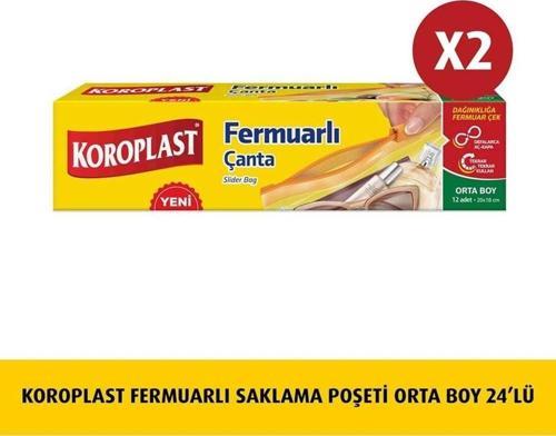 Fermuarlı Saklama Poşeti Orta  Boy  12'li X 2 Ad