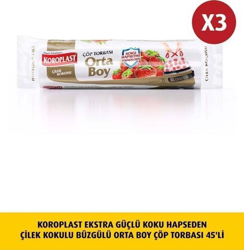 Koku Hapseden Çilek , Büzg Orta Boy Çöp 15liX3 Ad