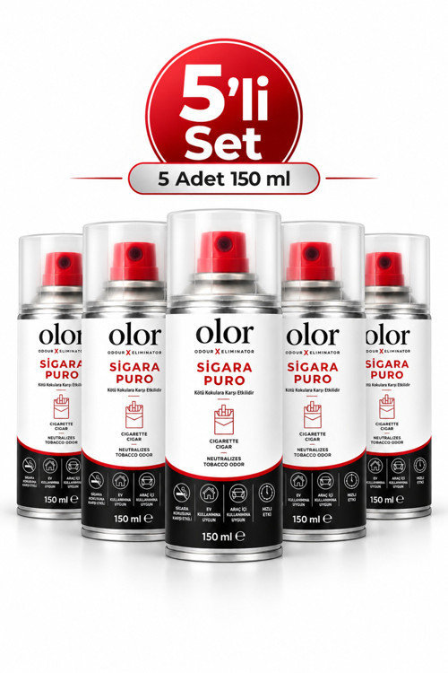 Sigara Puro Kötü Koku Giderici Sprey 5Li 150 Ml | Oda, Araç Ve Ortam Kokusu Giderici
