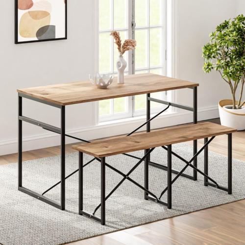 Masa Takımı Bench Bank Masa Seti 120x60 Masa Mutfak Masası Yemek Masası 1228