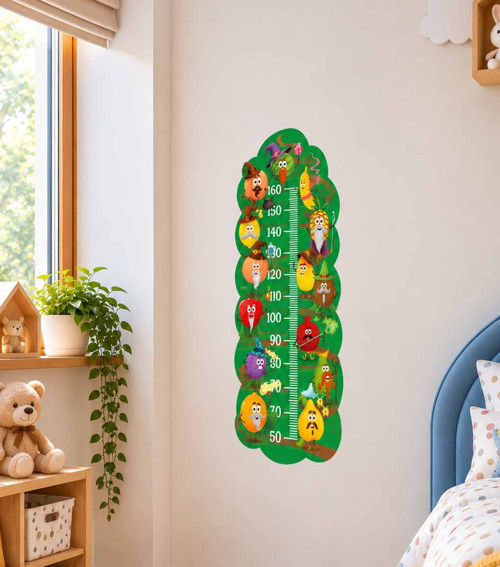 Çocuk Odası Boy Ölçer, Meyveler Tasarımlı Duvar Stickerı – Folyo Baskı, Dekoratif Boymetre