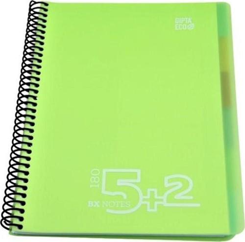 Bx Notes Spiralli Plastik Kapak Defter A4 180 Yaprak 5+2 Seperatörlü Kareli+Çizgili 6 Lı Paket
