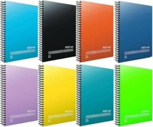 Fresco Spiralli Düz Plastik Defter A5 96 Yaprak Kareli Küçük Boy 12 Li