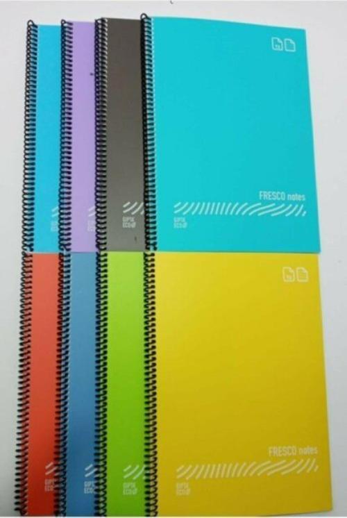 Fresco Spiralli Plastik Pp Kapak Defter 80 Yaprak Kareli (12 Li Paket)