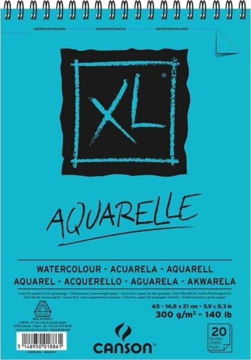 XL Sulu Boya Spiralli Bloklar SPP Canxl Aquarelle 20 Sayfa A5 300 GR