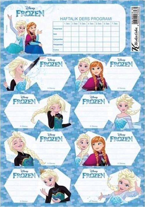 Frozen Okul Etiketi Ders Programlı 3 Yaprak Frozen Okul Etiketi
