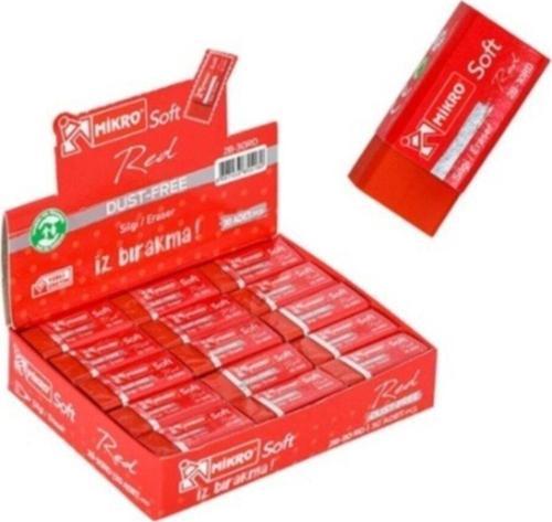 Soft Kırmızı Silgi 2B Kırmızı Öğrenci Silgisi (30 Lu Paket)