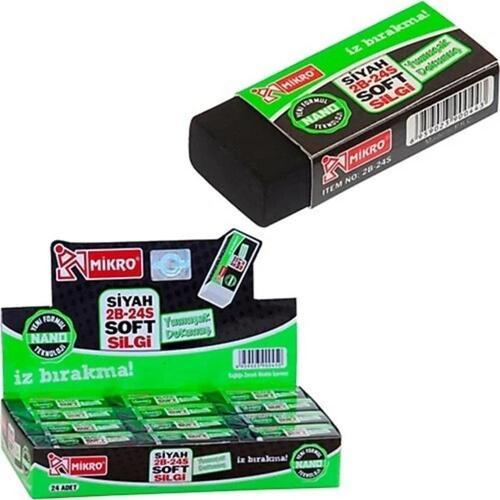 Soft Sınav Silgisi 2b-24 Siyah Öğrenci Sınav Silgisi (24 Lü Paket)