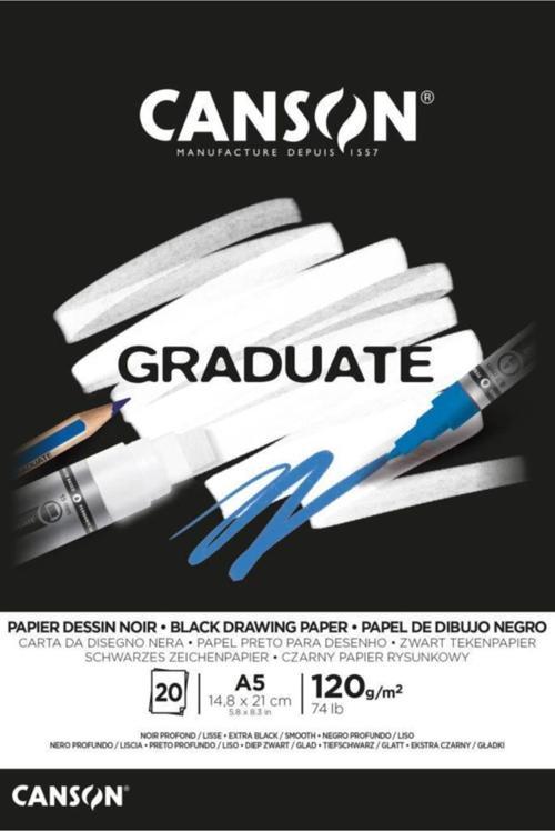 Graduate Siyah Defter 120 Gram A5 20 Sayfa