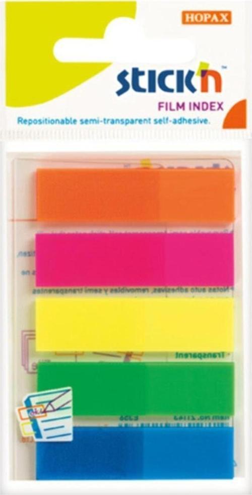Stickn 45x12 mm Neon 5 Renk Film Ayraç 25 Yaprak