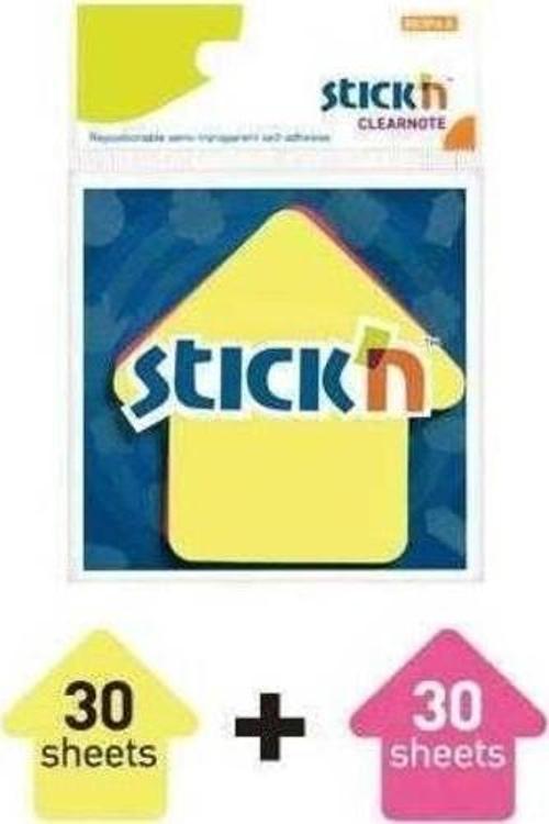 Stick'n 76 x 76 Ok Şekil Yarı Saydam 2 Neon Renk 60 Yaprak