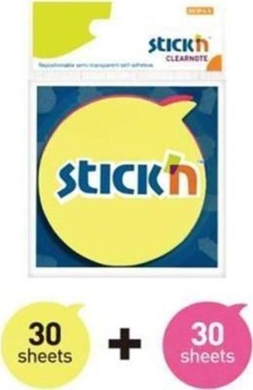 Stick'n 76 x 76 Yuvarlak Konuşma Balon 2 Neon Renk 60 Yaprak
